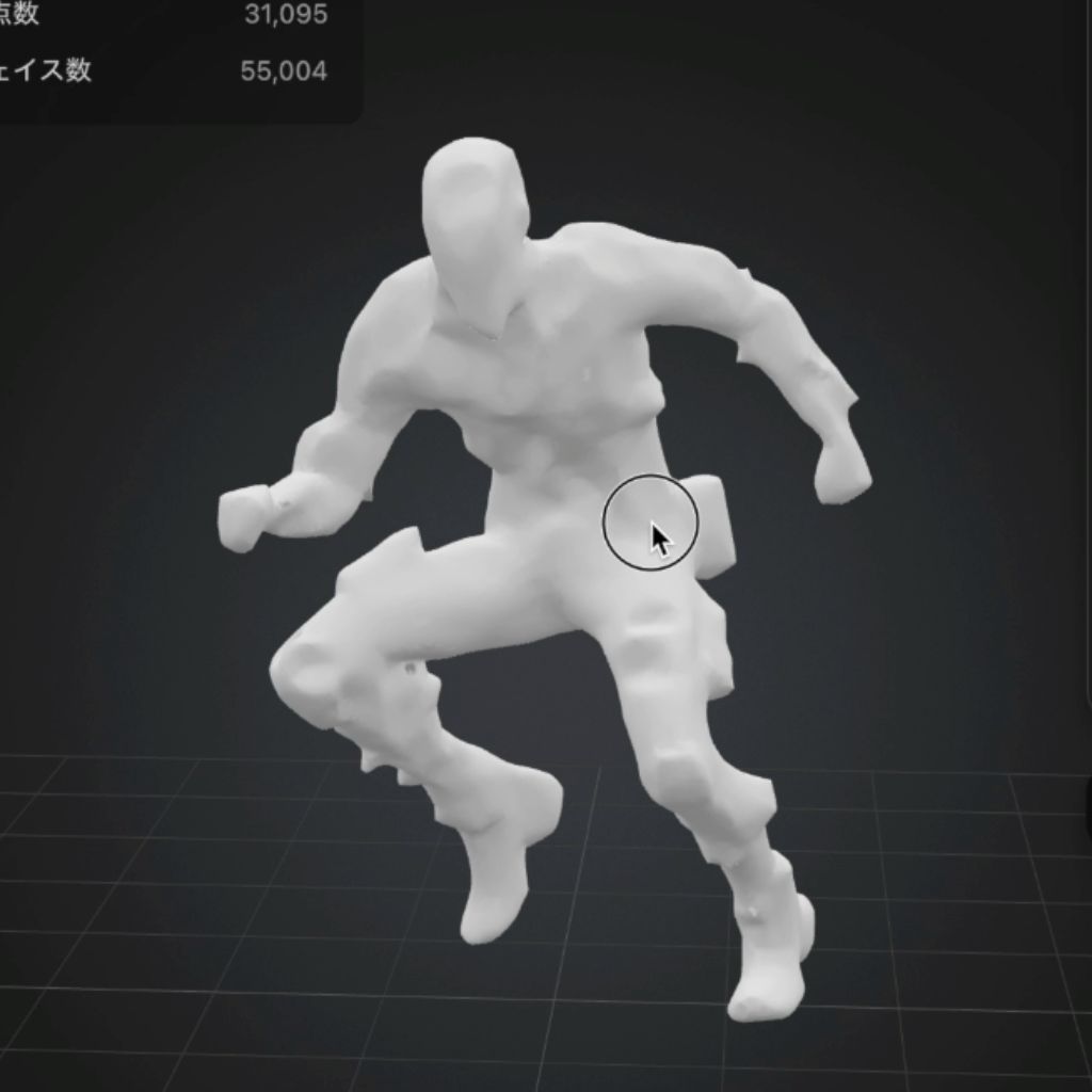 Meshyバージョン3で3D生成されたSFキャラ