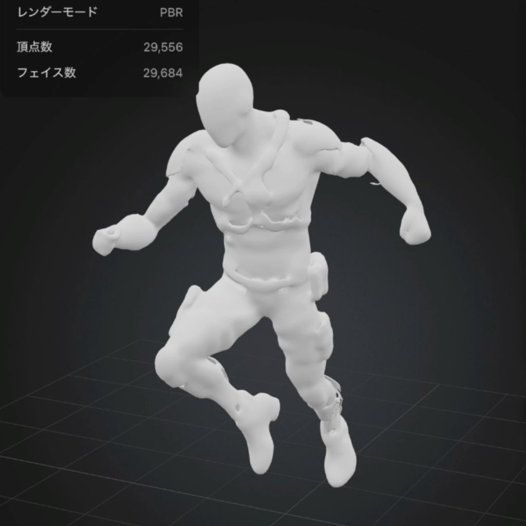 Meshyバージョン4で3D生成されたSFキャラ