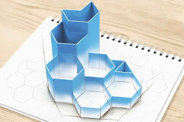 Make My Desk Organizer公式画像:形状を組み合わせた収納