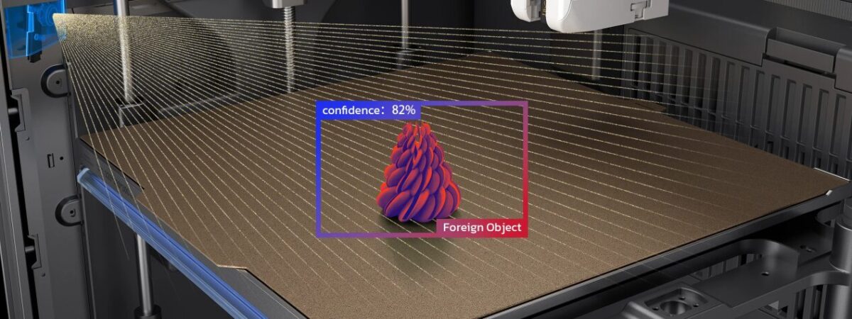 AIカメラが造形トラブルを検知している様子