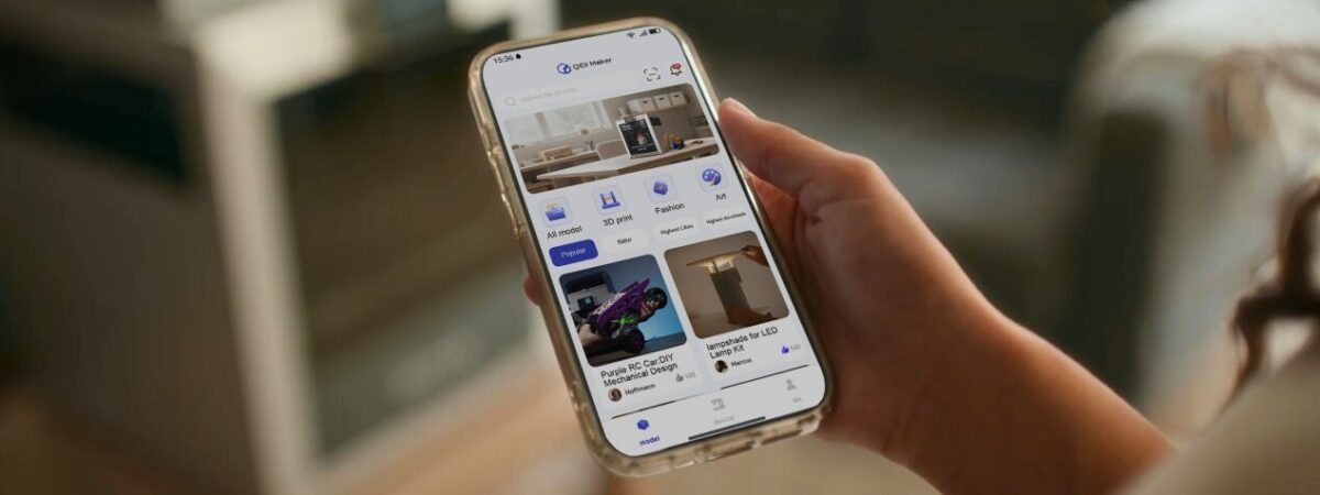 スマートフォンで表示したQIDI Makerアプリのモデル一覧