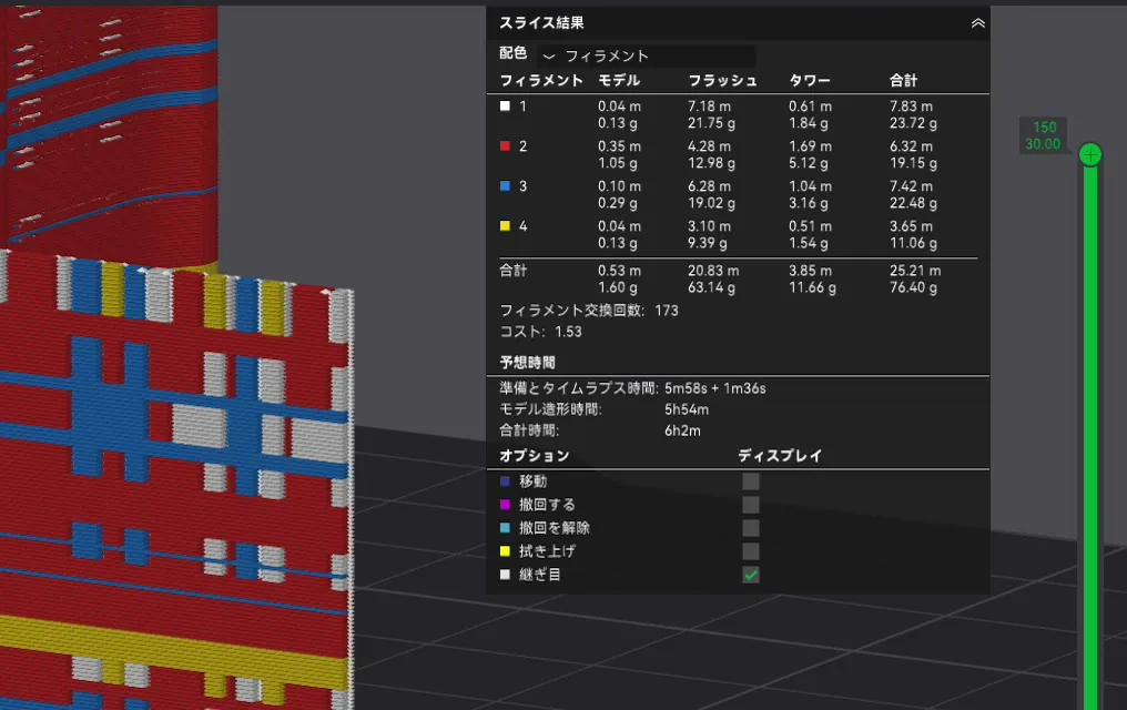 隙間充填を最大値で適用後:173回