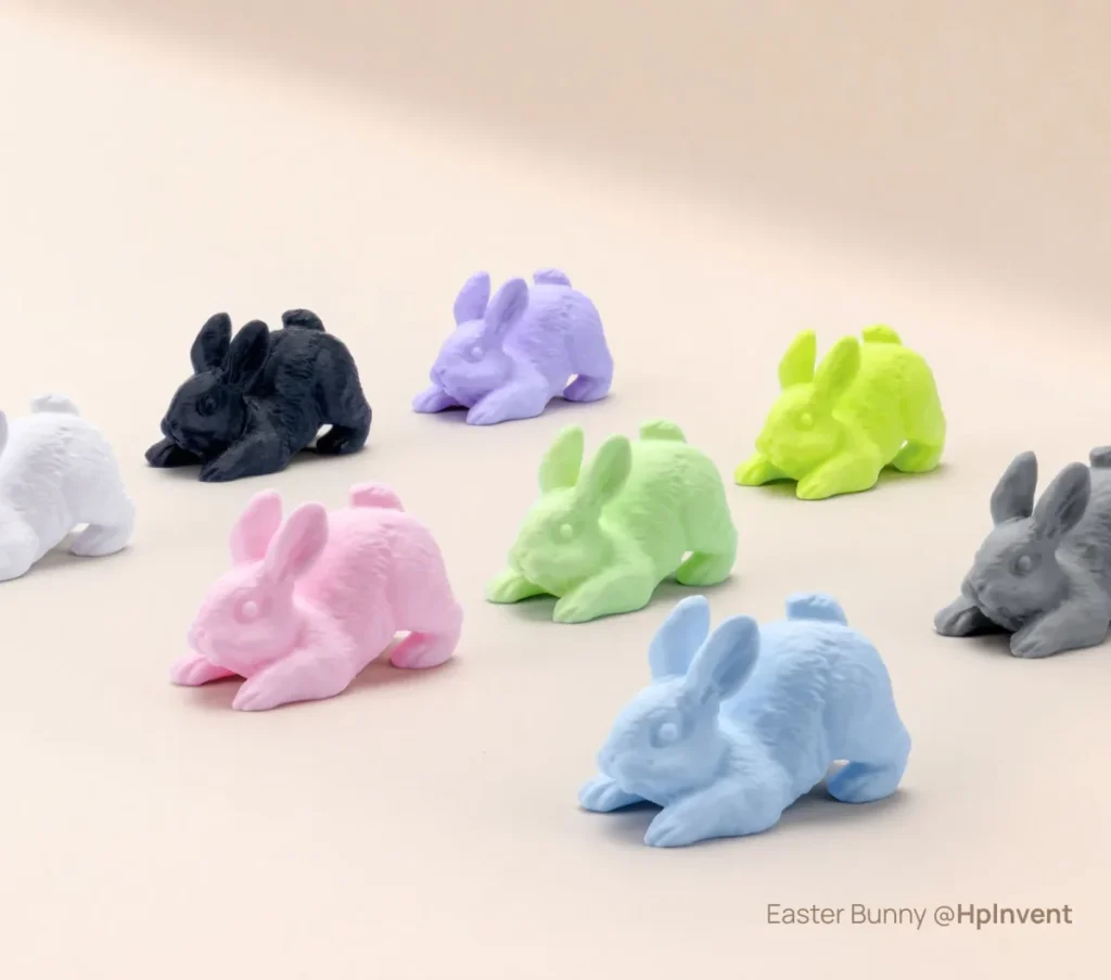 全8色のPETGマットでプリントしたウサギの公式作例