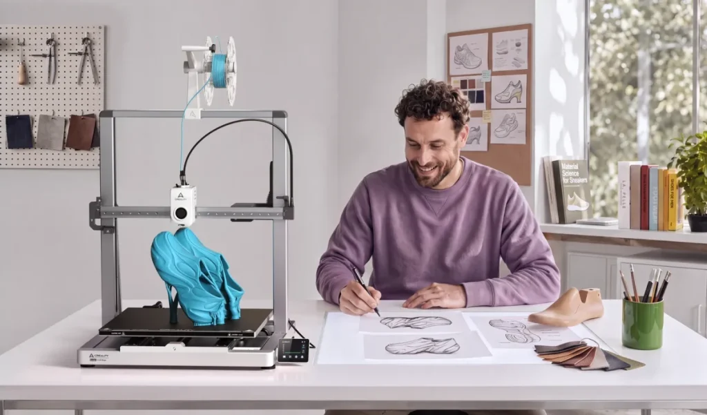 Ender-3 V3 MegaでTPUの靴をプリントするデザインスタジオの作例