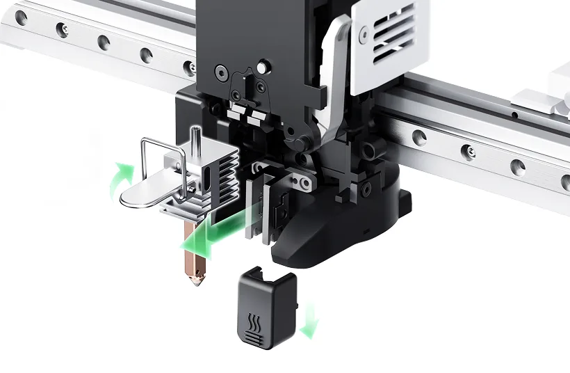 手で取り外せるEnder-3 V3 Neoのクイックスワップノズル