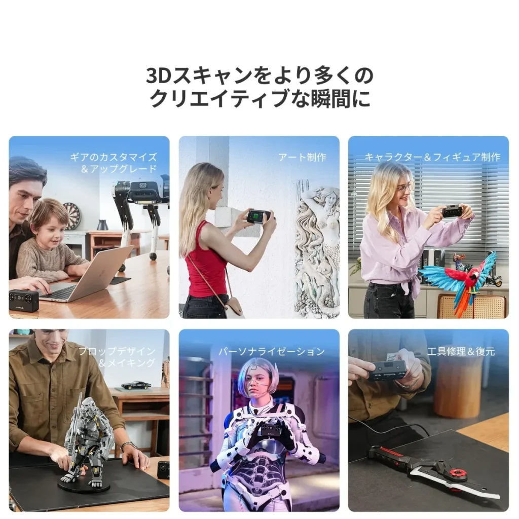 フィギュア制作やパーツの複製など、Pikaの想定用途