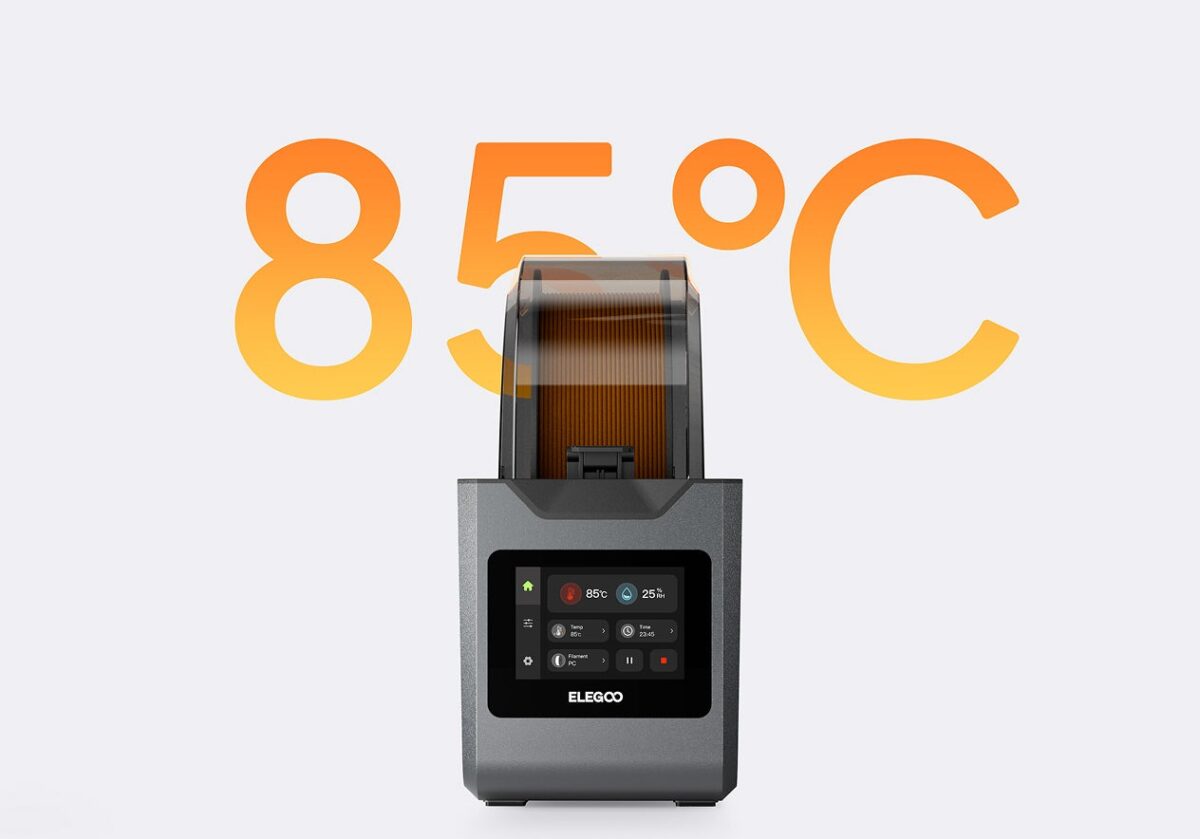 H1 HTの最高85℃加熱と収納されたスプール(出典:ELEGOO公式)