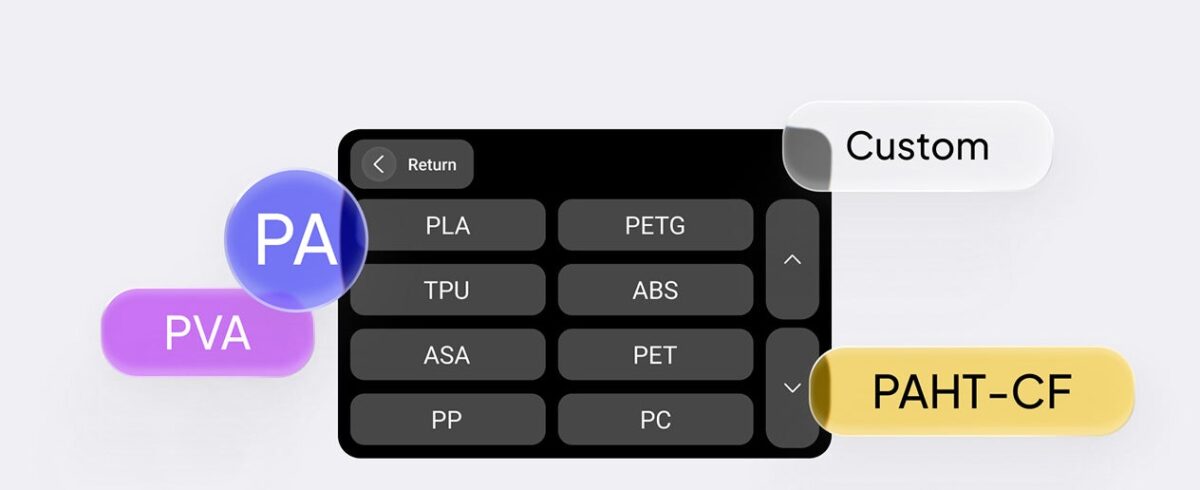 H1 HTのタッチスクリーンと材料別プリセット(出典:ELEGOO公式)