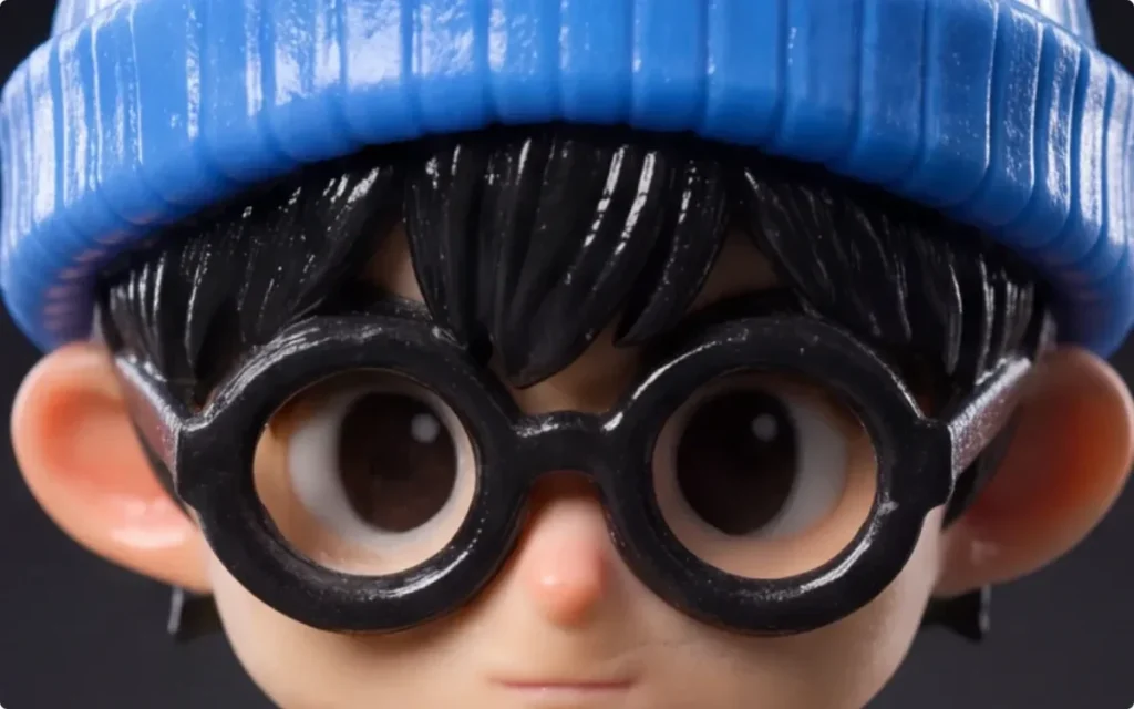 フィギュアの顔・髪・帽子の拡大