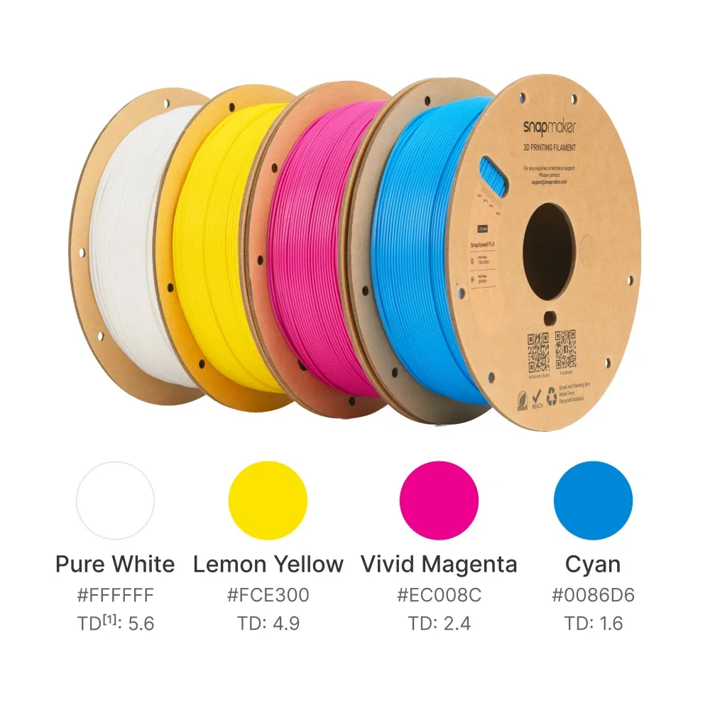 セットの4色はPure White・Lemon Yellow・Vivid Magenta・Cyan