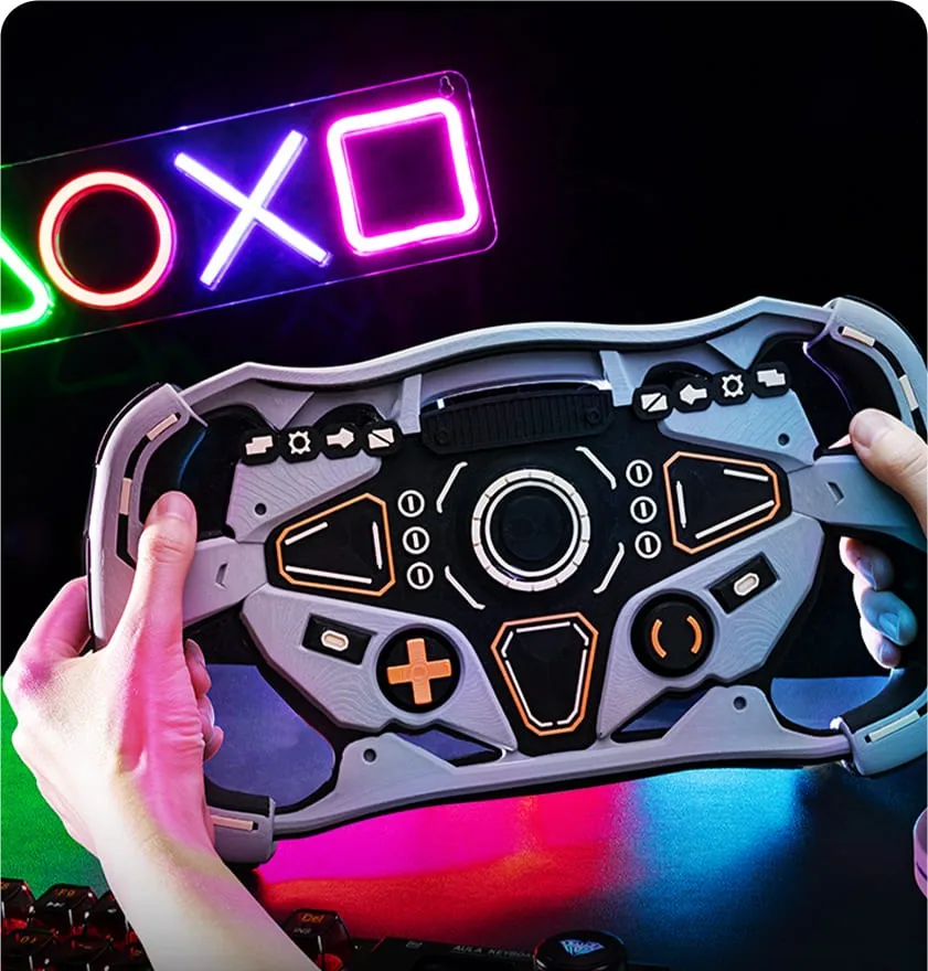 SPARKX i7でプリントされたレースゲーム用コントローラーの作例